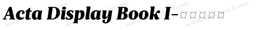 Acta Display Book I字体转换